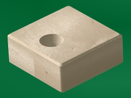 wood block with drilled hole for coupler
